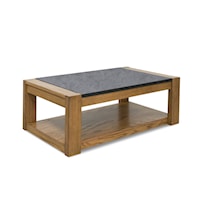 Lift Top Coffee Table with Faux Stone Top