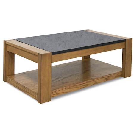 Lift Top Coffee Table with Faux Stone Top