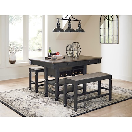 3-Piece Counter Table and Bench Set