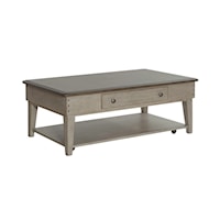 Modern Farmhouse Rectangular Cocktail Table with Storage