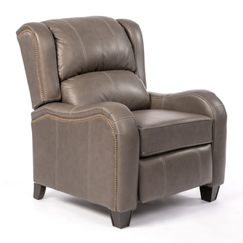 Traditional Push Back Recliner with Nailhead Trim