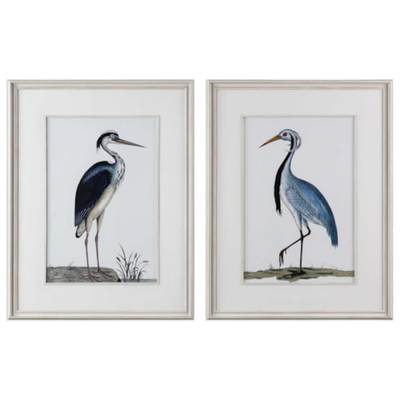 Shore Birds Framed Prints Set of 2