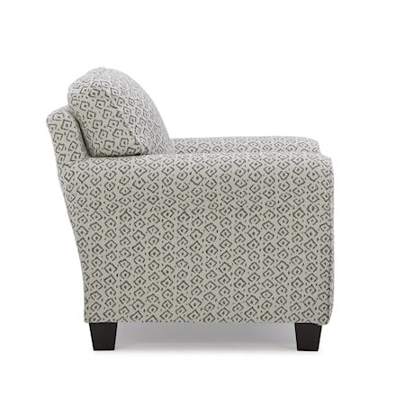 Accent Club Chair with Exposed Wooden Legs