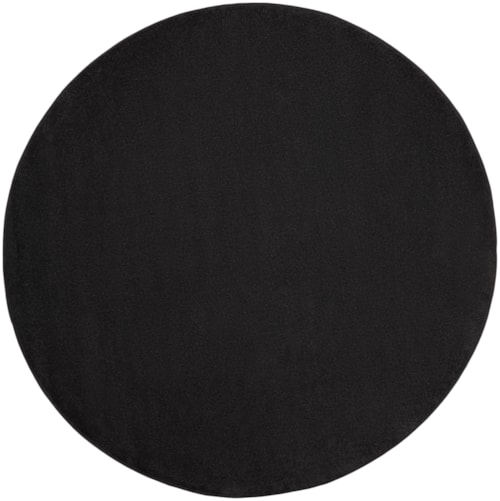 6'  Black Round Rug