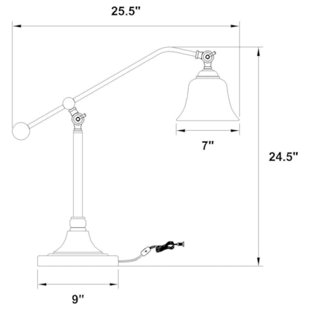 Eduardo 25-inch Bell Down Bridge Table Lamp