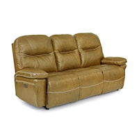 Casual Leather Power Space Saver Reclining Sofa