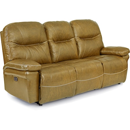 Leather Power Space Saver Reclining Sofa