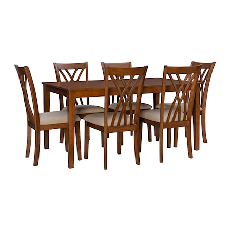 Maggie 7Pc Dining Set Brown