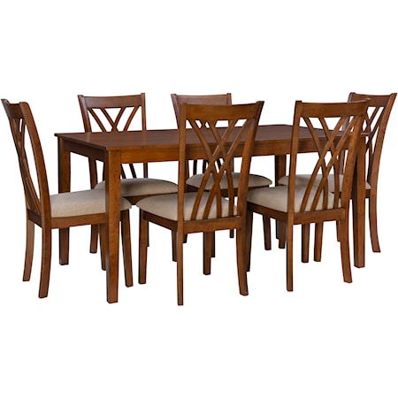 Maggie 7Pc Dining Set Brown