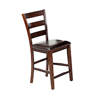 Transitional Bar Stool with Ladder Back