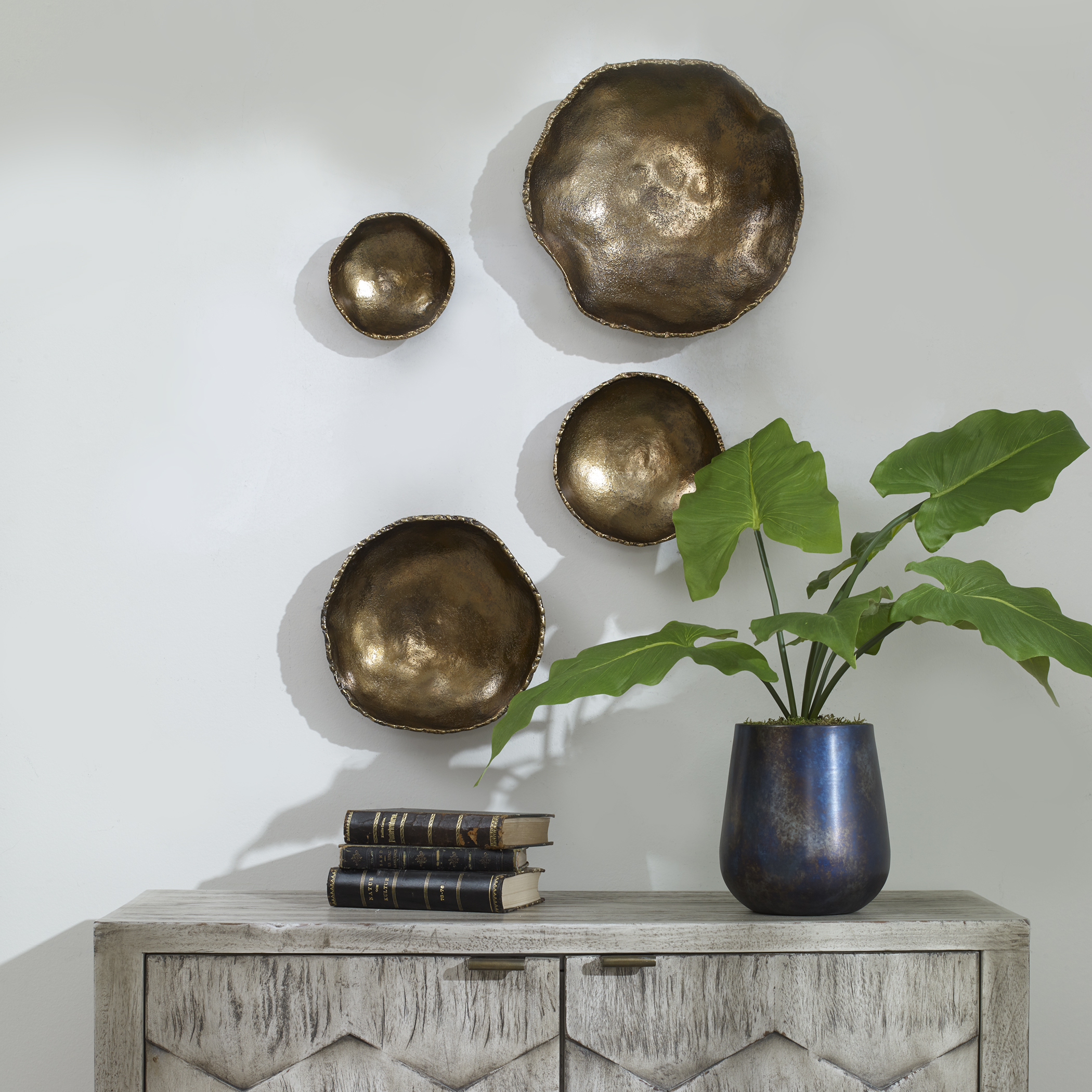 Uttermost Lucky Lucky Coins Brass Wall Bowls S/4