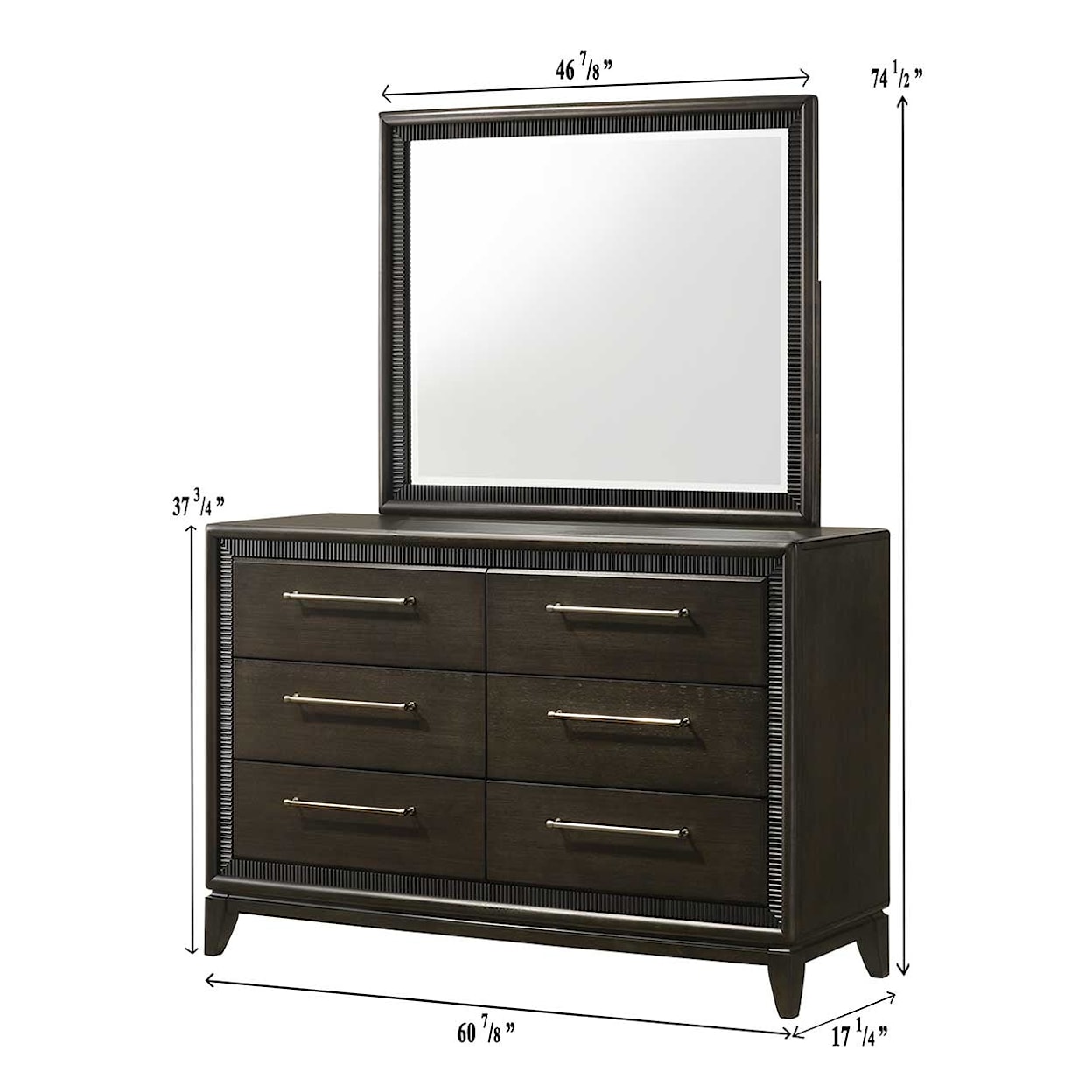 Crown Mark SARATOGA Dresser & Mirror Set