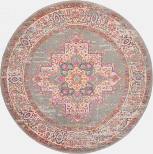 8'  Grey Round Rug