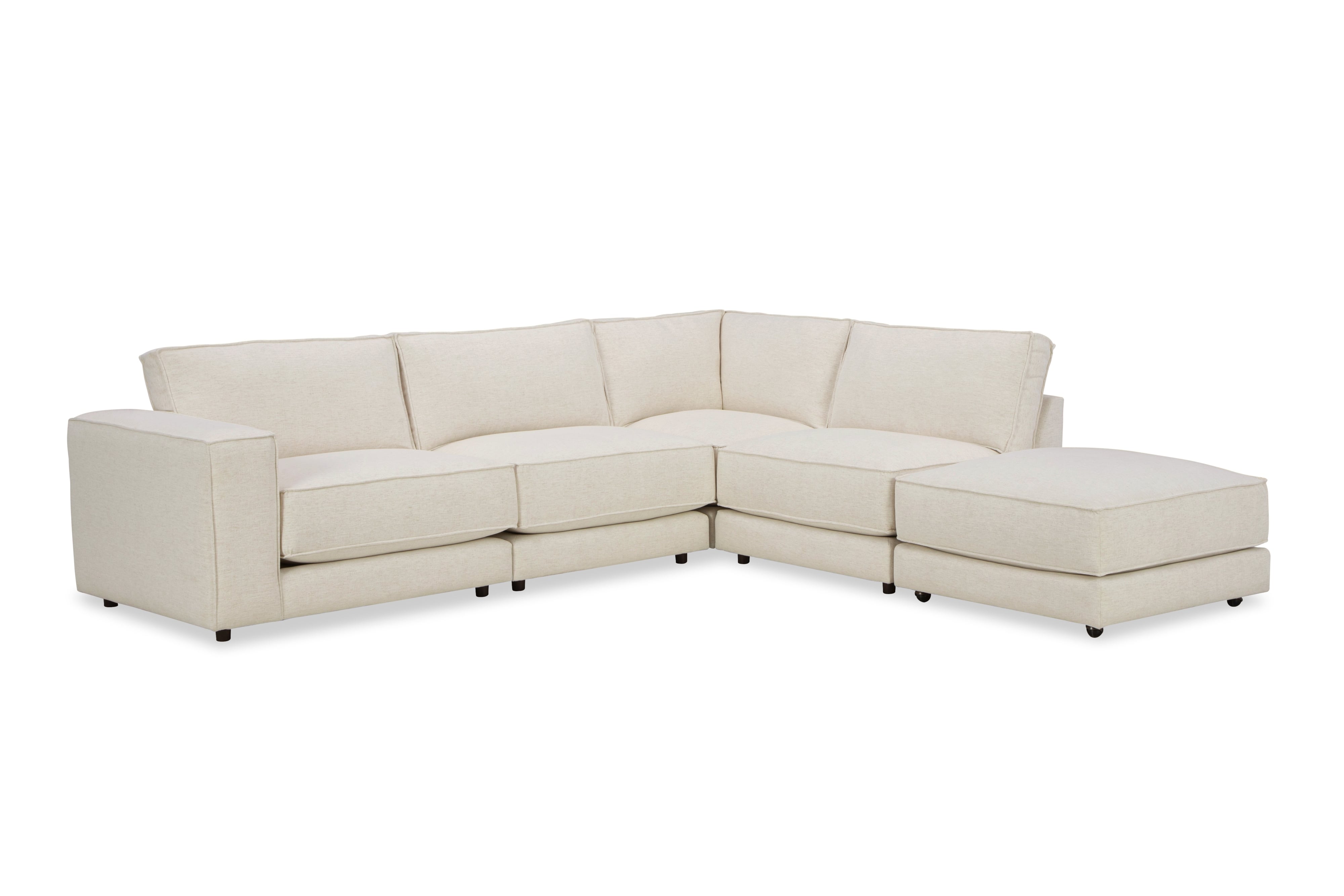 Modular Sofa with 3 Seats and Ottoman