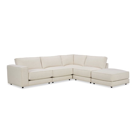 Modular Sofa with 3 Seats and Ottoman