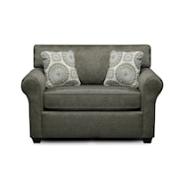 Casual Upholstered Twin Sleeper Sofa with Rolled Arms