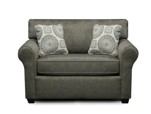 Casual Twin Sleeper Sofa with Rolled Arms