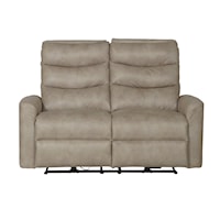 Contemporary Reclining Loveseat with Track Arms