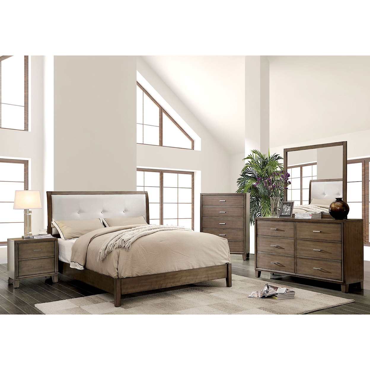 Furniture of America - FOA Enrico 5 Piece Queen Bedroom Set