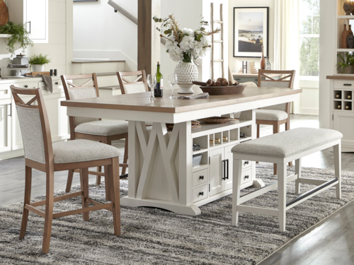 Farmhouse 6-Piece Counter-Height Dining Set