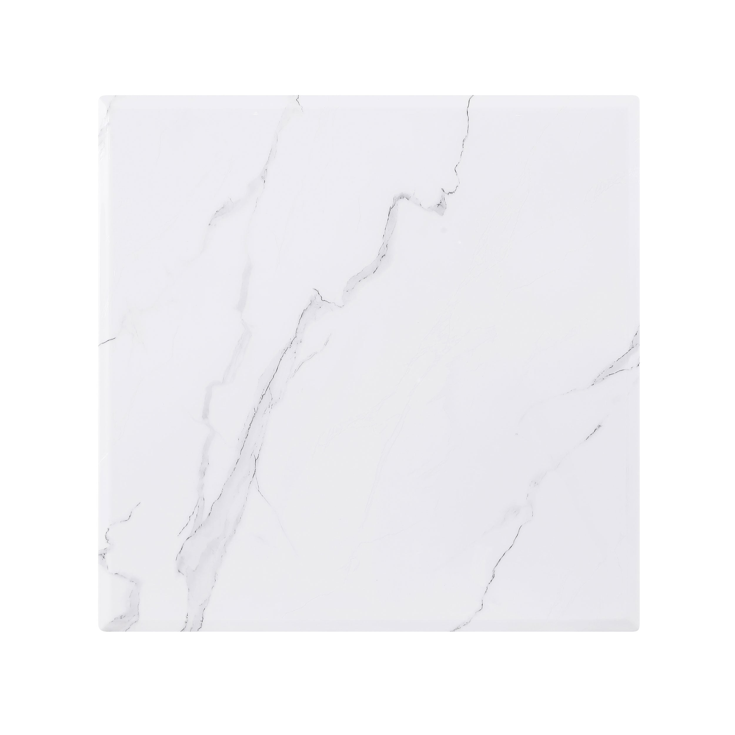 Coaster Visalia Faux Marble Top Stainless Steel End Table