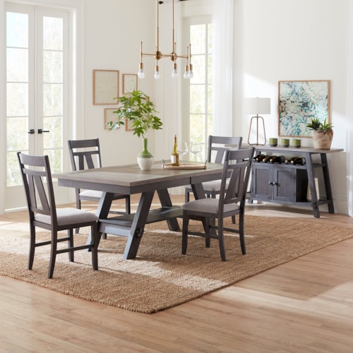 Transitional 5-Piece Rectangular Table Set