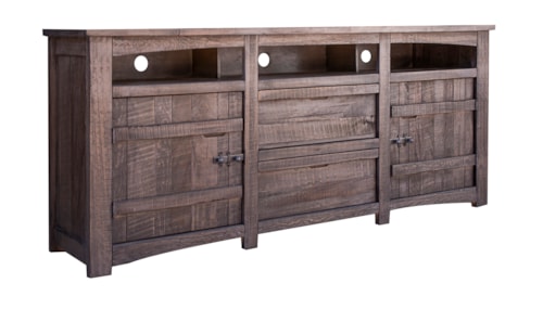 Rustic TV Stand with Wire Management