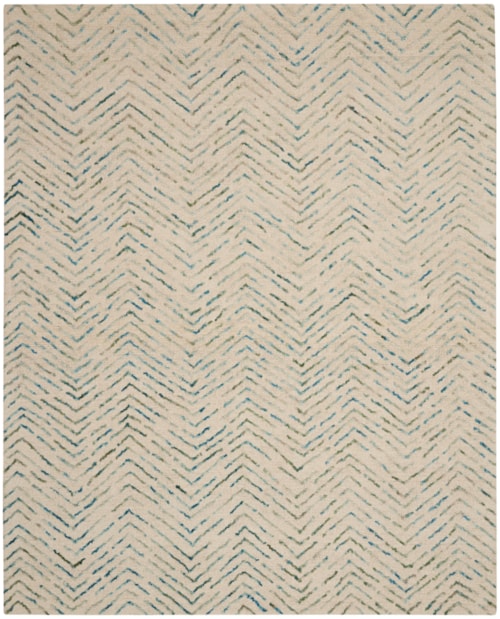 7'9" x 9'9" Iv/Green Rectangle Rug