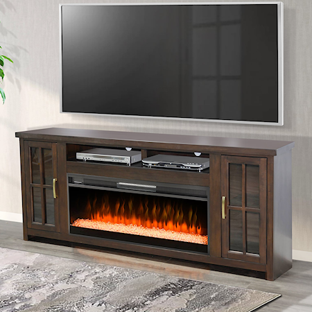 76" Media Console with Electric Fireplace