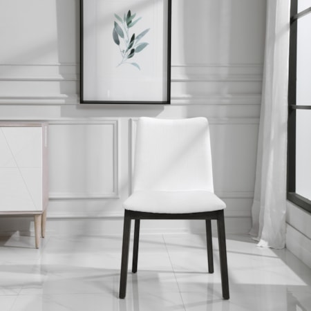 Delano White Armless Chair