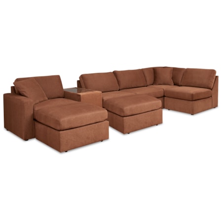 6-Piece Sectional And 2 Ottomans
