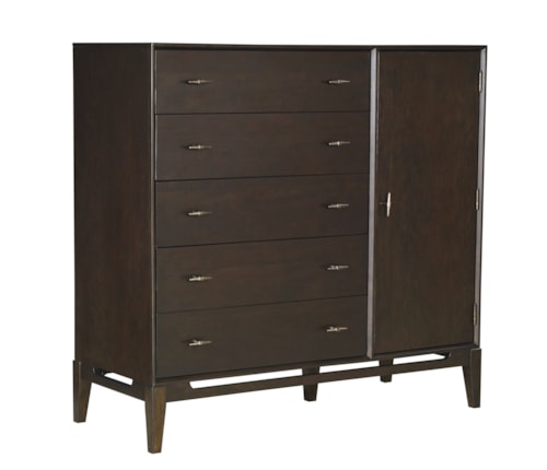 Transitional Bedroom Door Chest with Pull-Out Rods