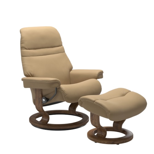 Medium Reclining Chair & Ottoman with Classic Base