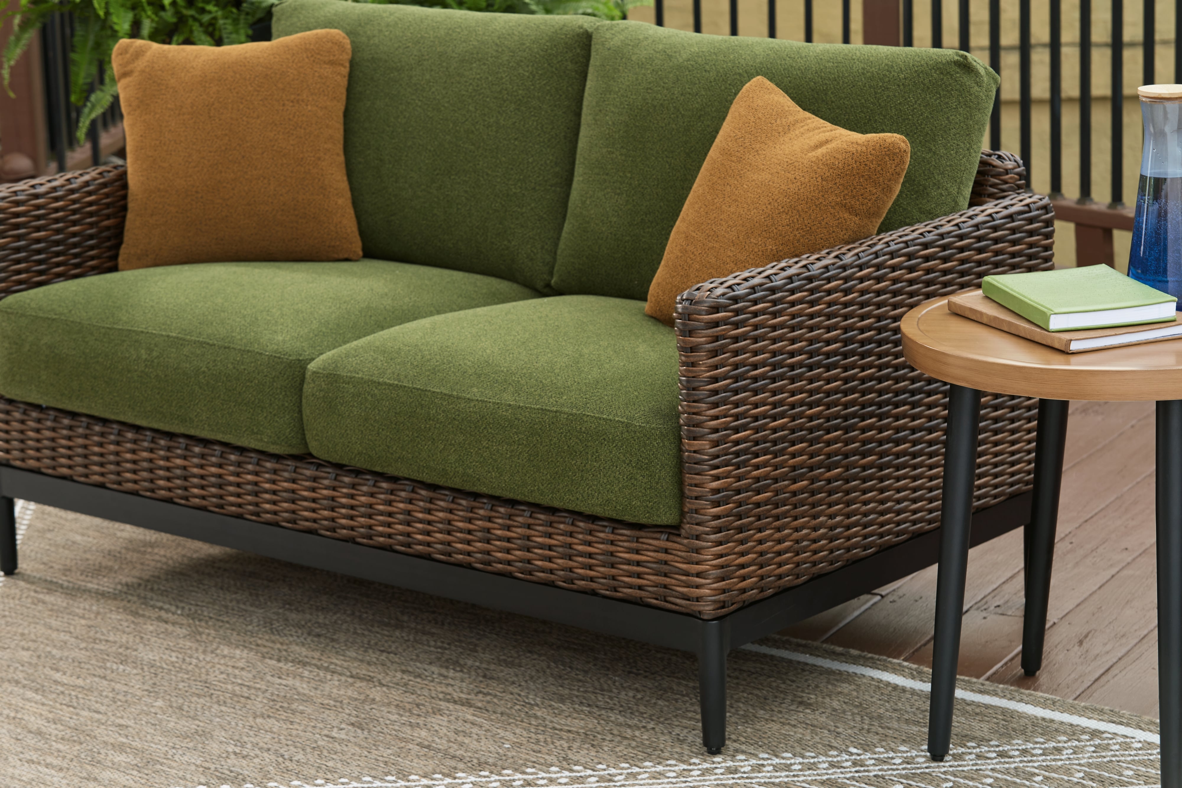 Signature Design by Ashley Horizon Hall Outdoor Loveseat With Cushion