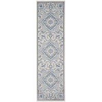 2'3" x 7'6" Ivory Blue Runner Rug