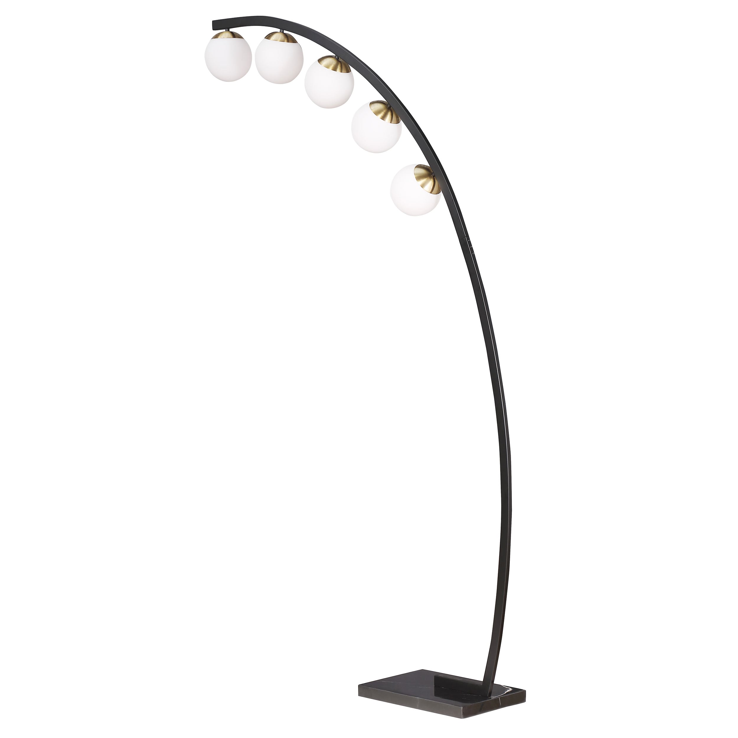 KODY 5 LIGHT ARC BLACK FLOOR LAMP |