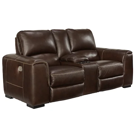 Power Reclining Loveseat with Console