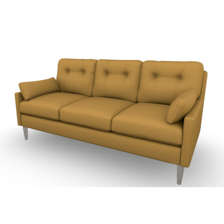 Stationary Sofa with Throw Pillows