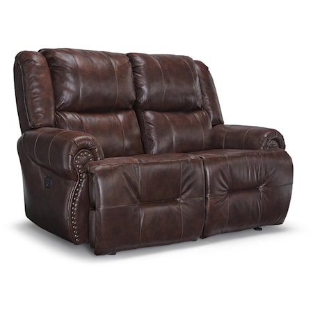 Power Tilt Headrest Space Saver Loveseat with Nailheads