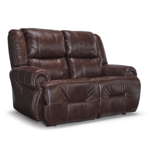 Power Tilt Headrest Space Saver Loveseat with Nailheads