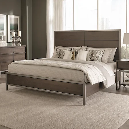 Contemporary Queen Panel Low Profile Bed
