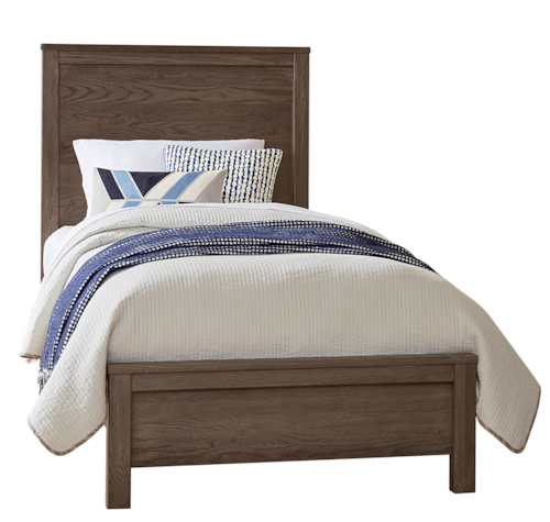 Transitional Twin Panel Bed with Low-Profile Footboard