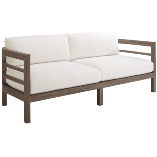 Contemporary Outdoor Take Wood Sofa with Cushions
