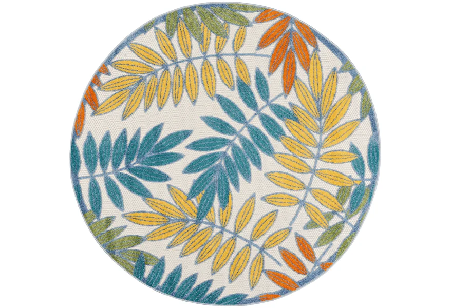 Aloha 4' Round  Rug by Nourison at Home Collections Furniture