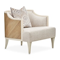Glam Upholstered Accent Chair with Tapered Leg