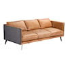 Moe's Home Collection Messina Messina Leather Sofa Cigare Tan Leather