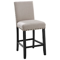 Transitional Counter Height Chair with Nailhead Trim