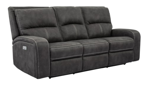 Casual Power Reclining Sofa with Power Headrests