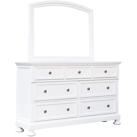 7-Drawer Bedroom Dresser and Mirror