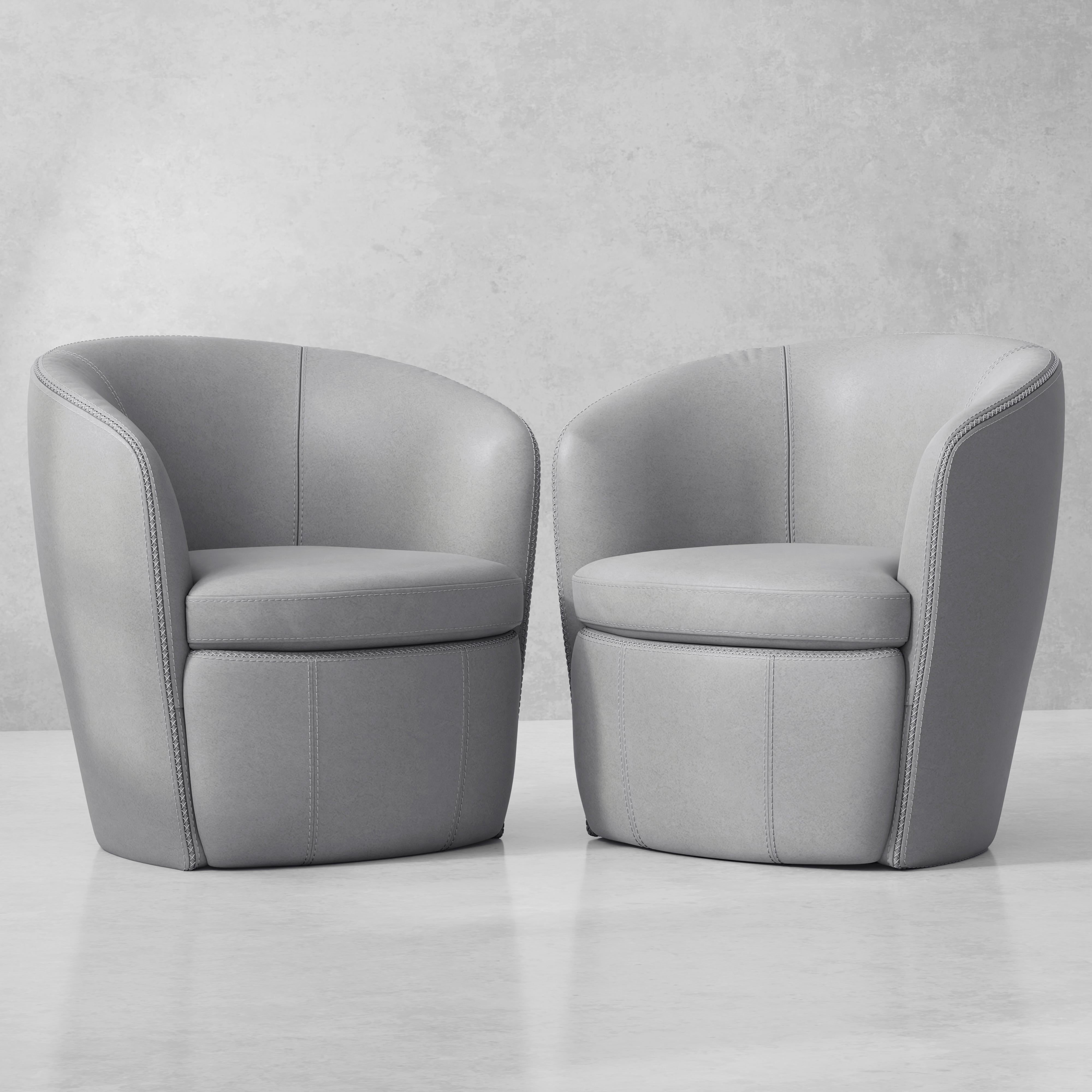 Parker Living Barolo Leather Swivel Barrel Chair (Set of 2)